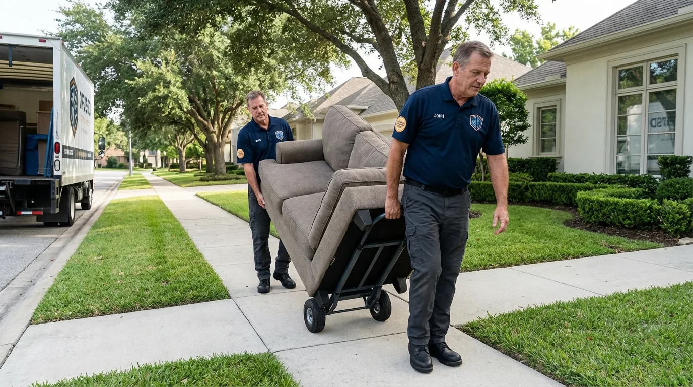 Local residential moving crew loading furniture in Worland, WY