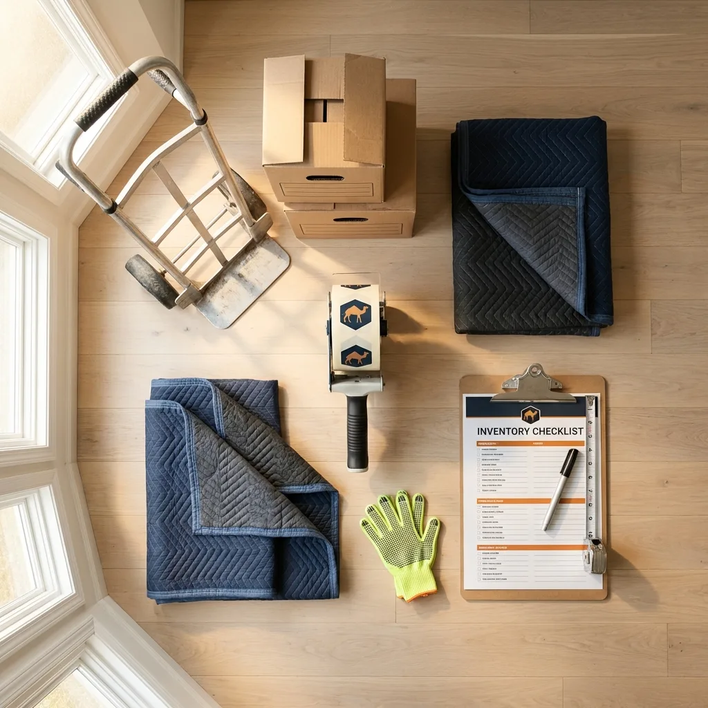 Professional moving supplies and packing materials layout for Worland residential relocations